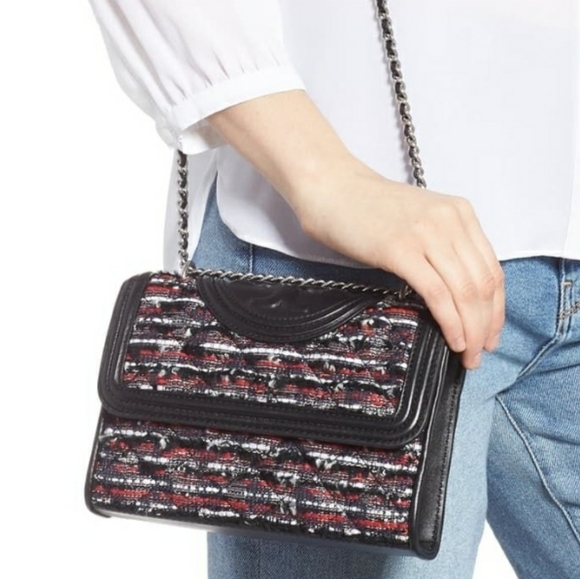 Tory burch fleming small tweed shoulder bag - Picture 2 of 7